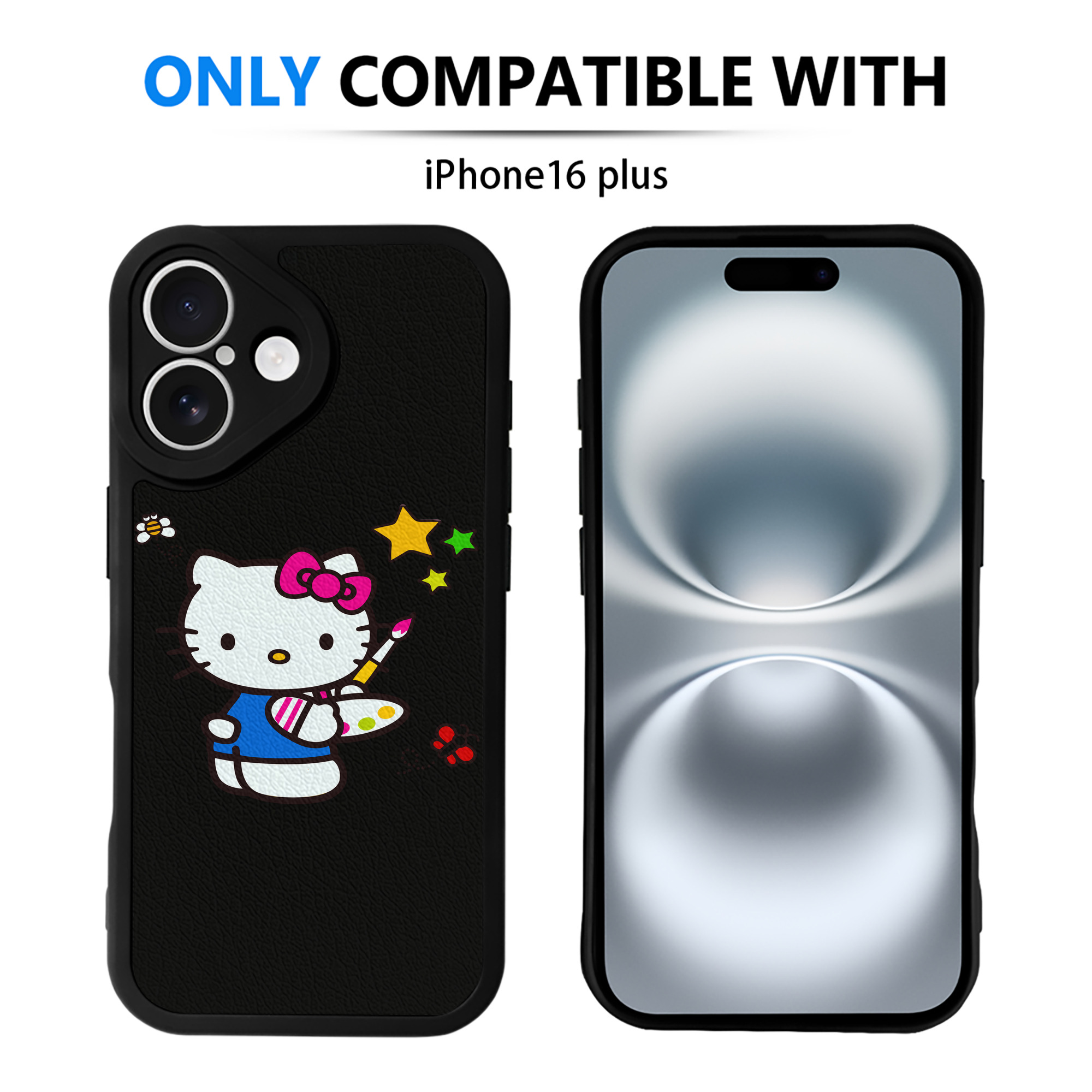 （画像用） Hello Kitty ハローキティ 【iPhone 16シリーズ対応】シリコンスマホケース（レザー調） 材質：シリコン